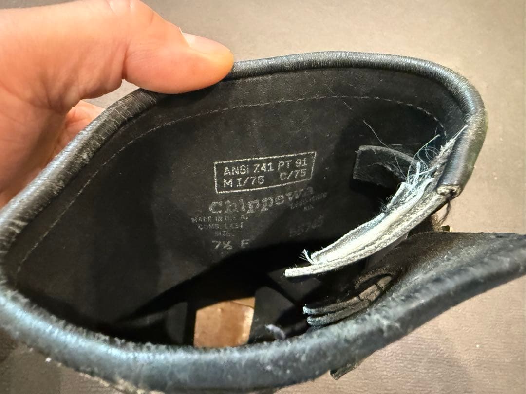 Chippewa チペワ　エンジニアブーツ　レザー茶芯 黒タグ26cm相当