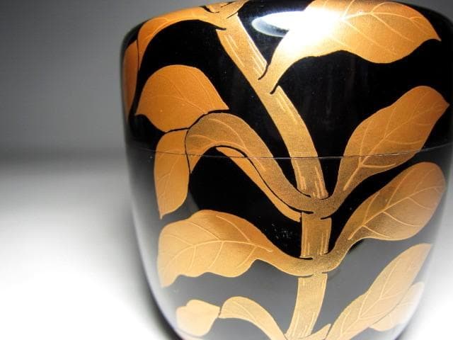 千家十職 塗師 中村宗哲 鶏頭蒔絵 大棗 裏千家十五代 鵬雲斎花押　　　　e64