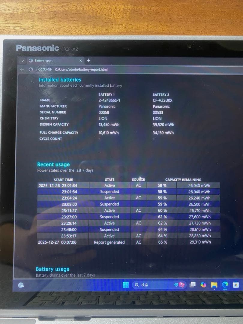 Panasonic cf-xz6 Windows11 ノートパソコン 即使用OK