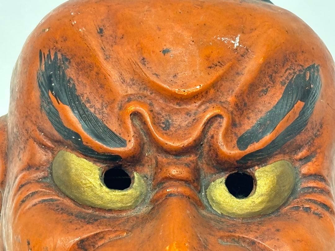 「能面 顰（しかみ）」陶器 1面|獅噛 歯噛 能楽 アンティーク お面