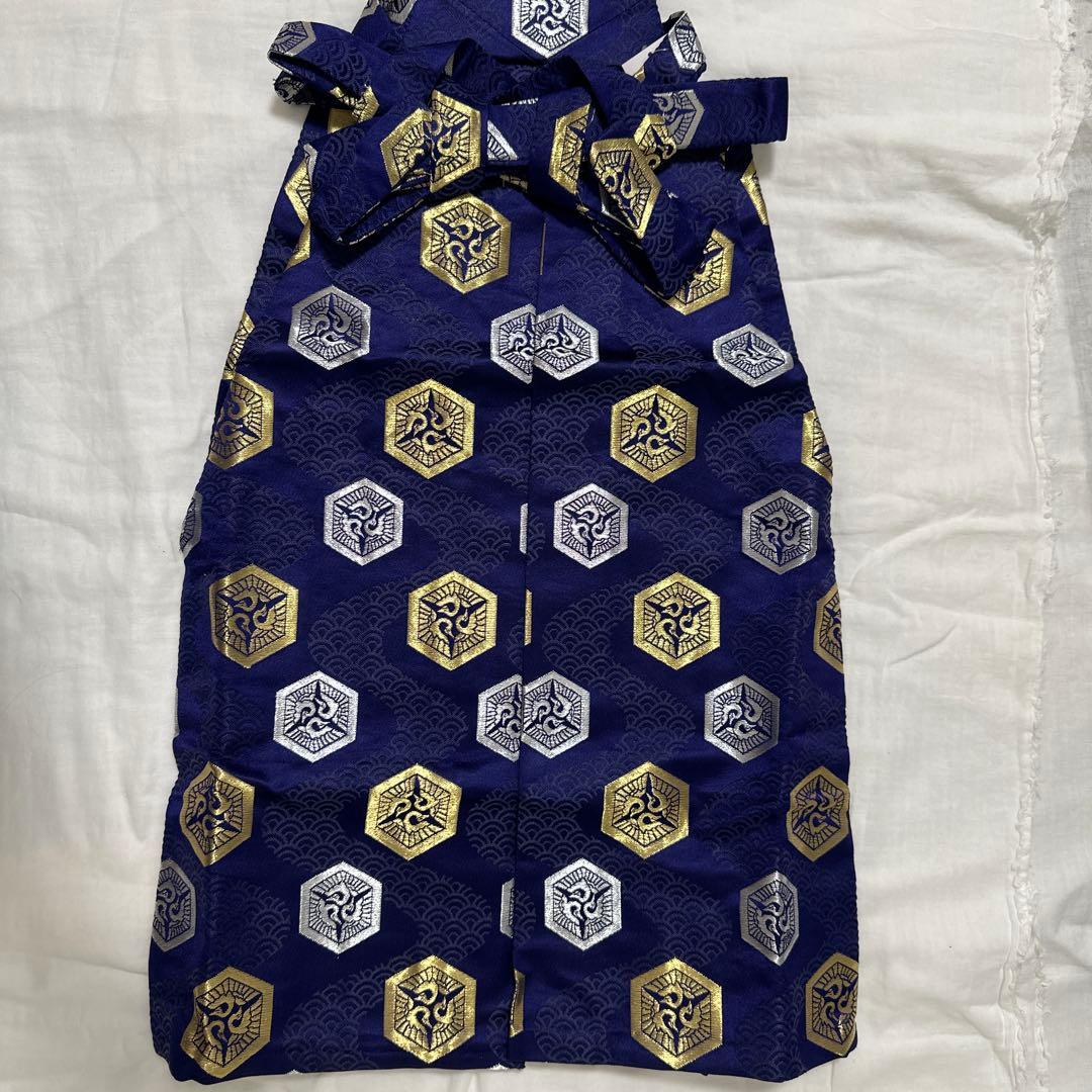 七五三用伝統和装 紺色 六角形模様　袴丈56㎝