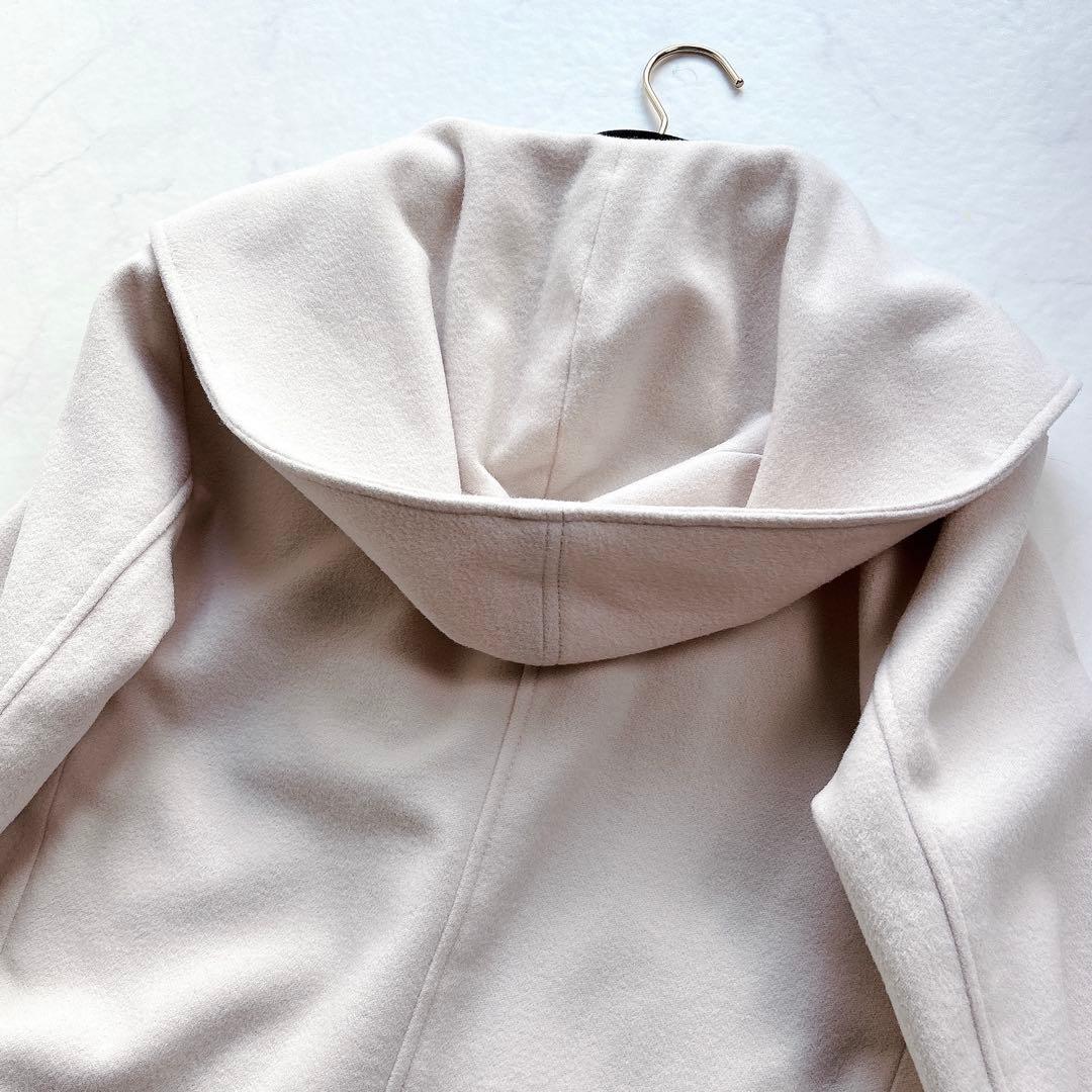 【23区】定価5.9万　ウールカシミヤビーバー　フード付きショートコート　36