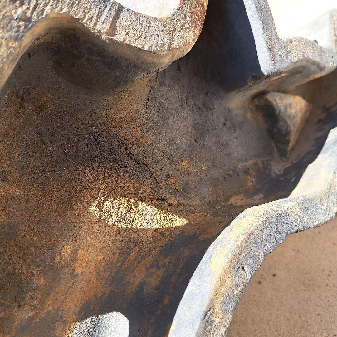 古い大きな鬼瓦　川土キ　魔よけ　工芸品