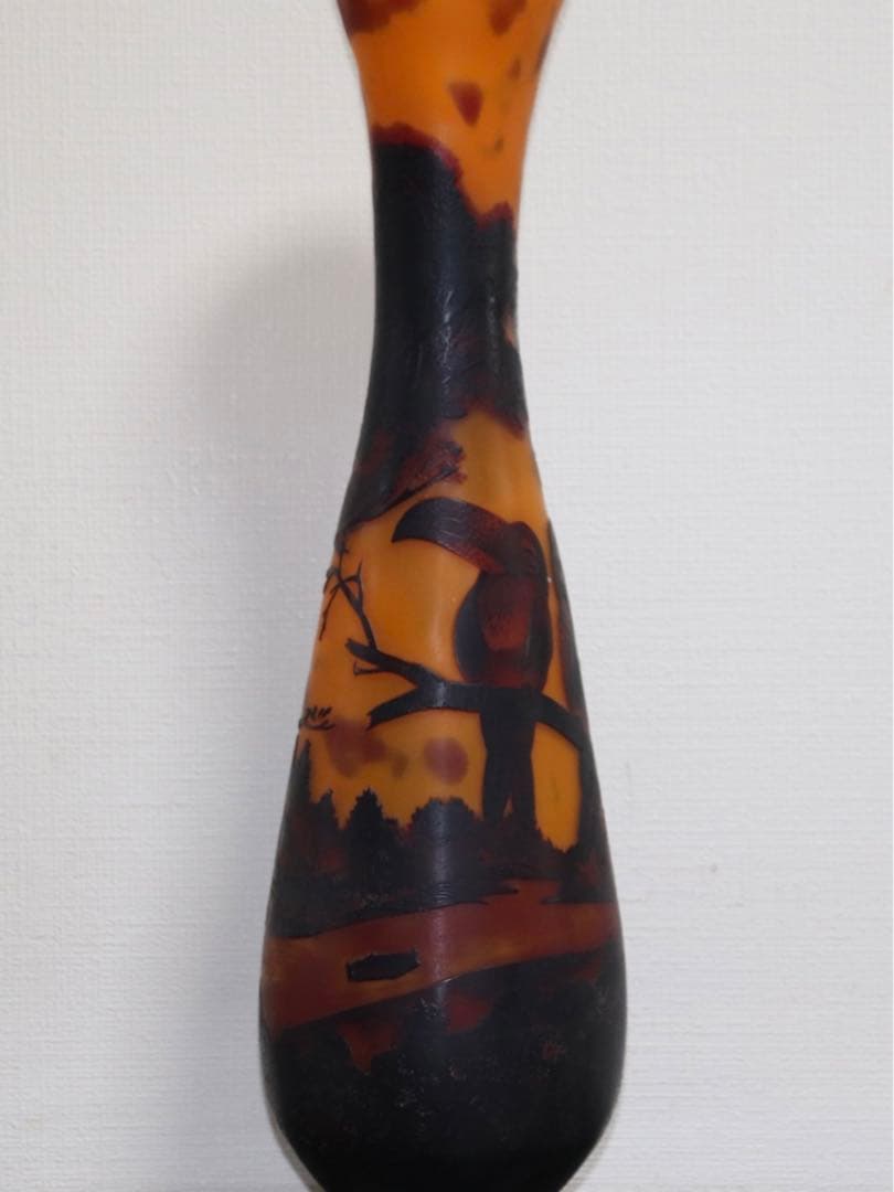 ガレガラス　カワセミ紋瓶　送料込み0623