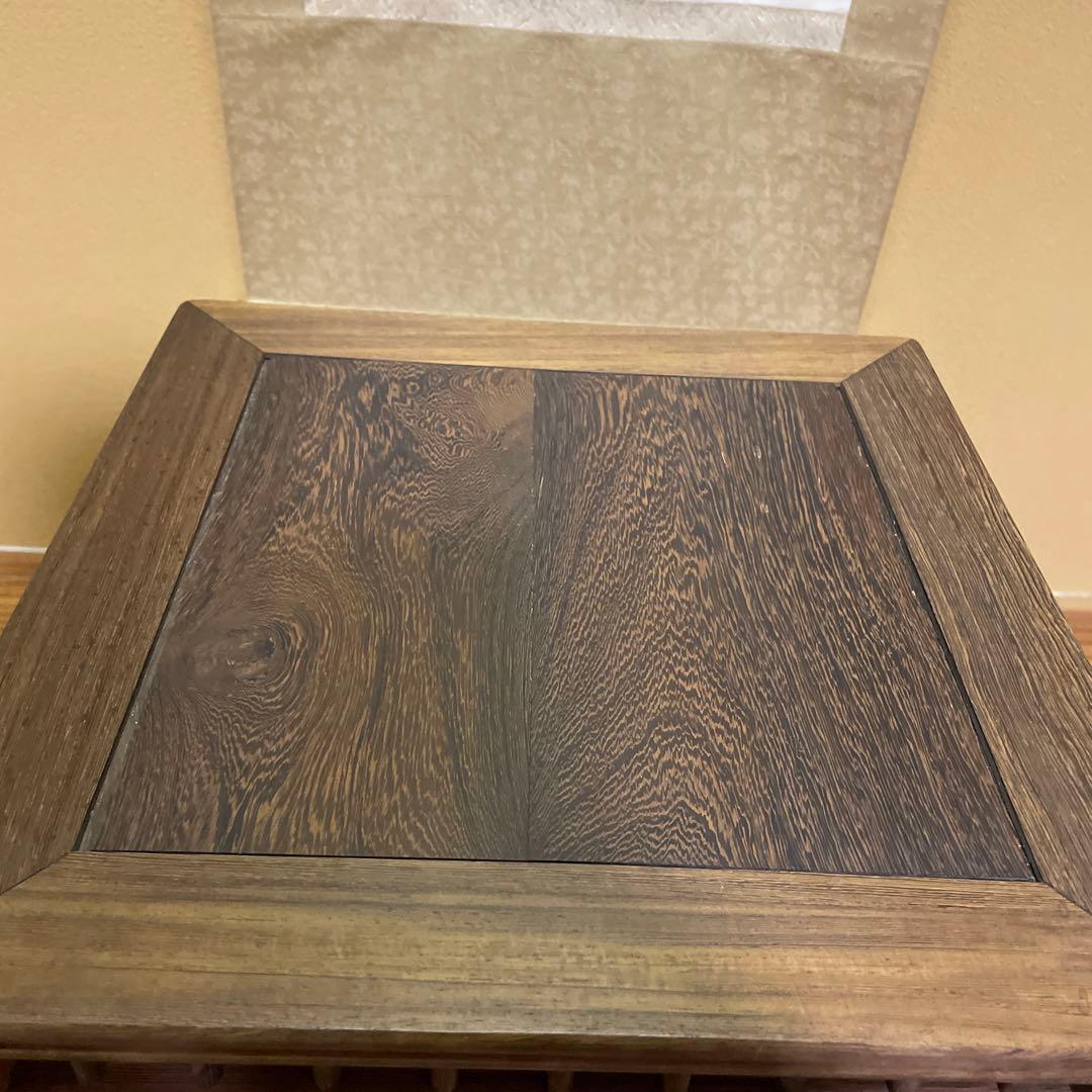 【唐木】懸崖1.1尺 盆栽台 黒檀 ビンテージ品 高卓(こうしょく)やや低くめ