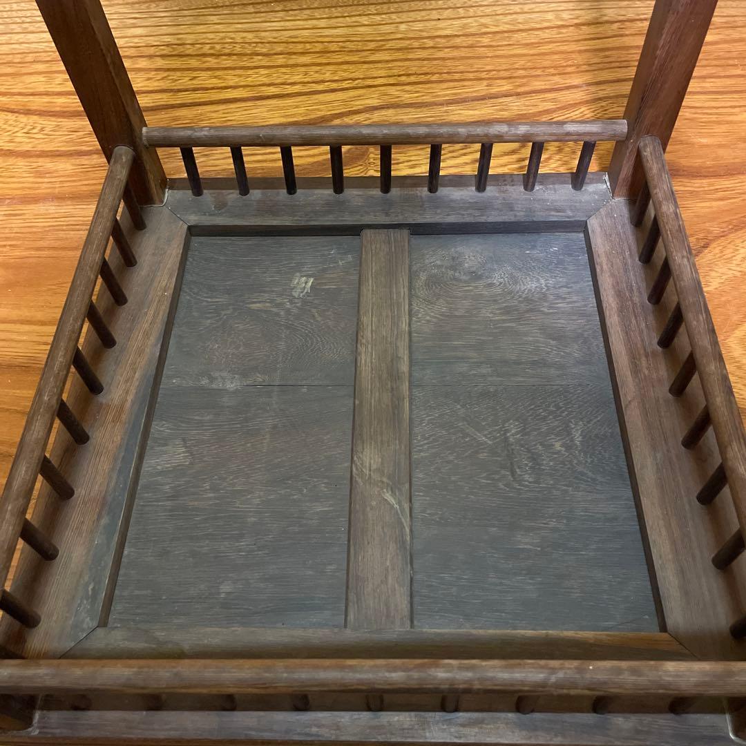 【唐木】懸崖1.1尺 盆栽台 黒檀 ビンテージ品 高卓(こうしょく)やや低くめ