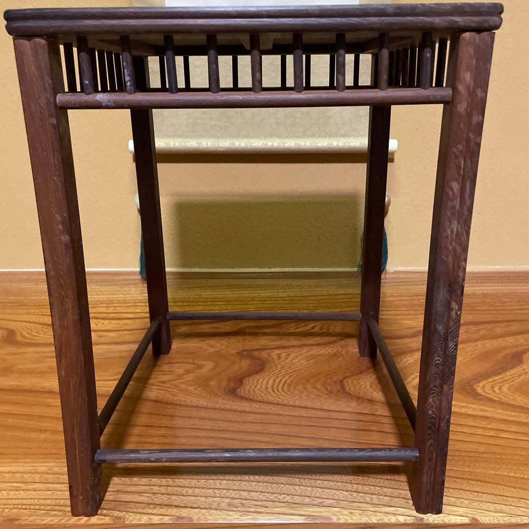 【唐木】懸崖1.1尺 盆栽台 黒檀 ビンテージ品 高卓(こうしょく)やや低くめ