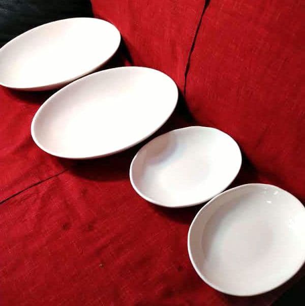 ♥20日まで特別限定♦超特大３１cm卵型大長皿♦約２０cm卵型中皿♦2種類6皿