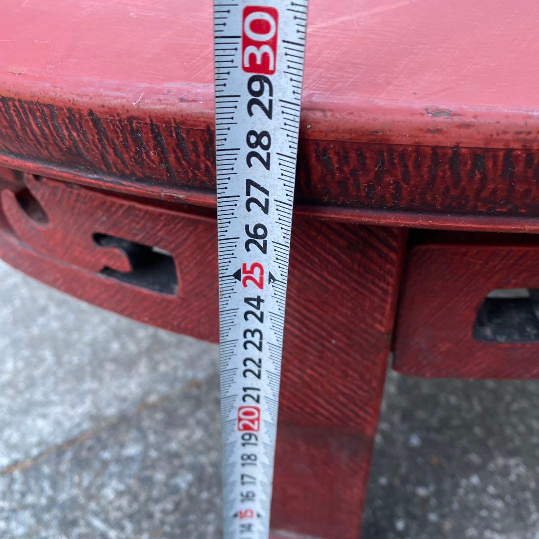 朱色　円形座卓 丸座卓　ちゃぶ台　75cm