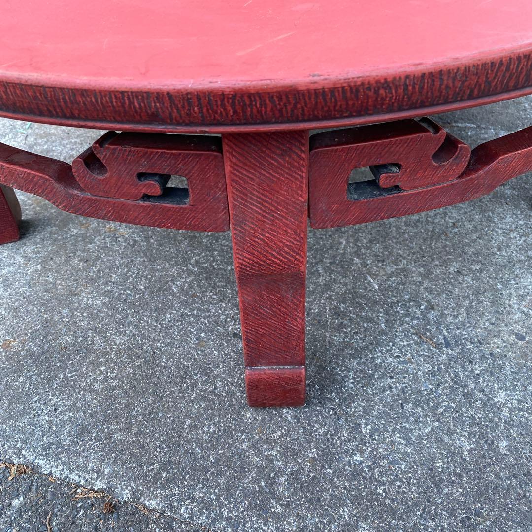 朱色　円形座卓 丸座卓　ちゃぶ台　75cm