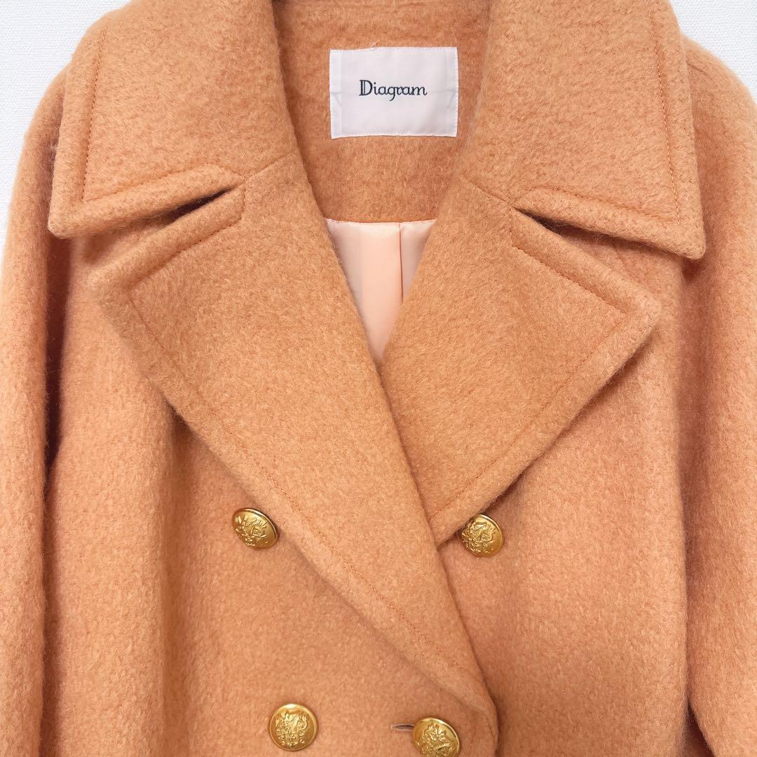 【美品】Diagram シャギーピーコート オレンジ 36