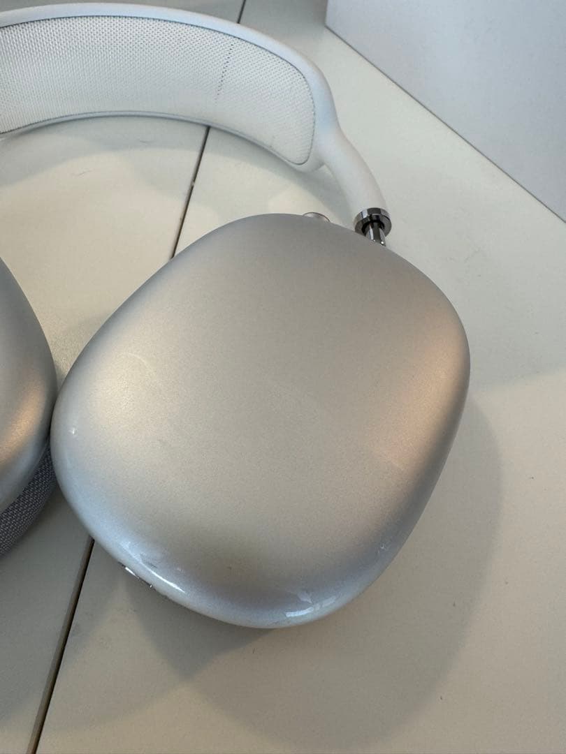 Air Pods Max ホワイト メッシュイヤーカップ ワイヤレスヘッドフォン