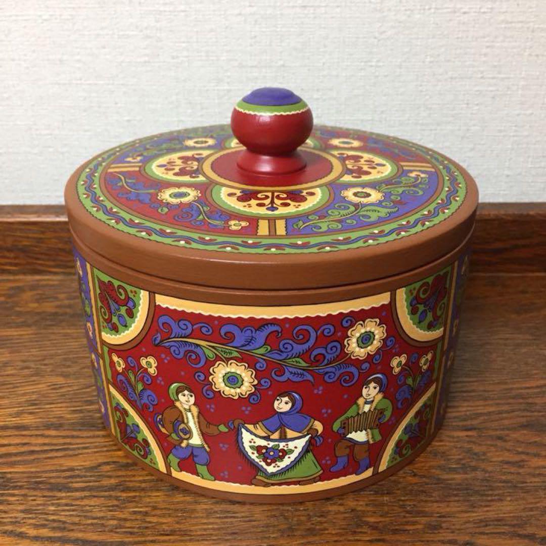 ロシア雑貨☆木製Box(大) 小物入れ オーナメント オリガ作 マトリョーシカ