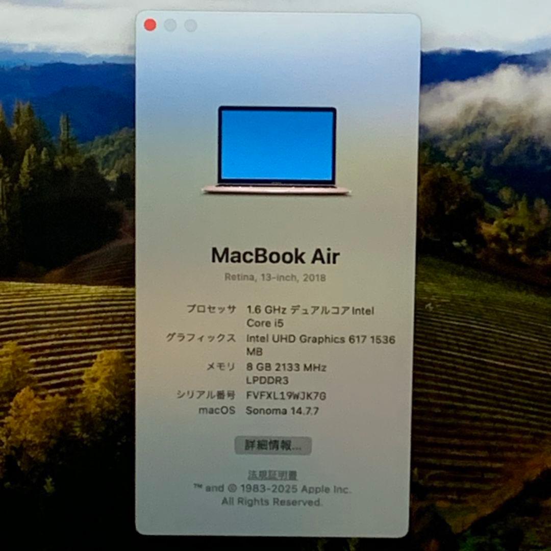 【美品】MacBook Air2018 充放電62回ローズゴールド パソコンPC