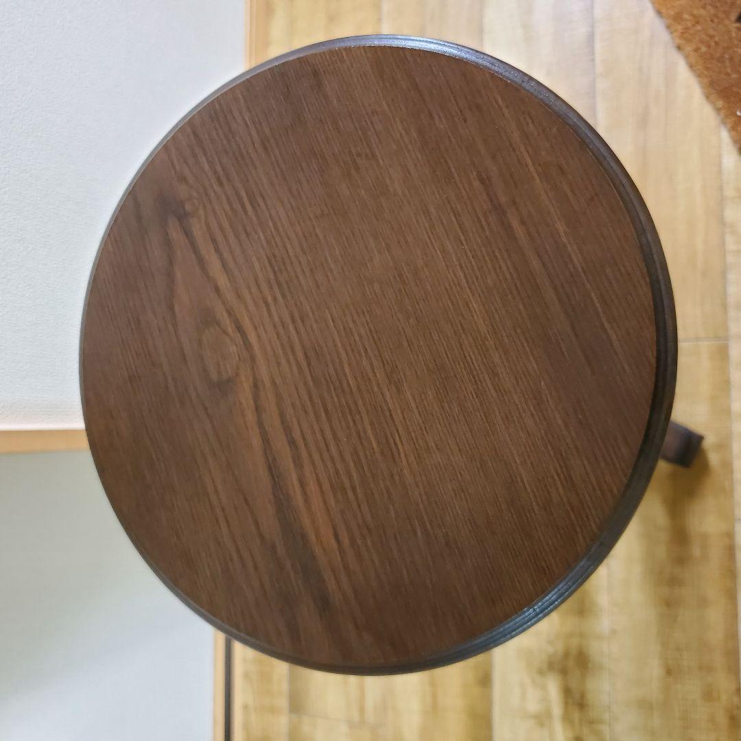 アンティークウッド　アイアン製　サイドテーブル　シャビー加工　高さ76cm