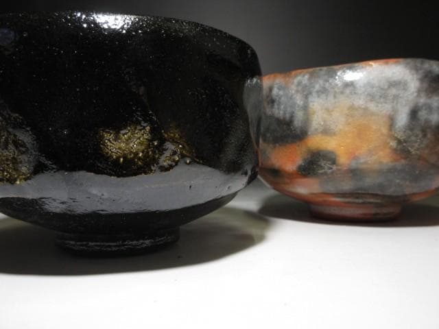 楽吉左衛門十三代 惺入 一双茶碗／二重箱／楽十四代 覚入・表千家 即中斎 極め