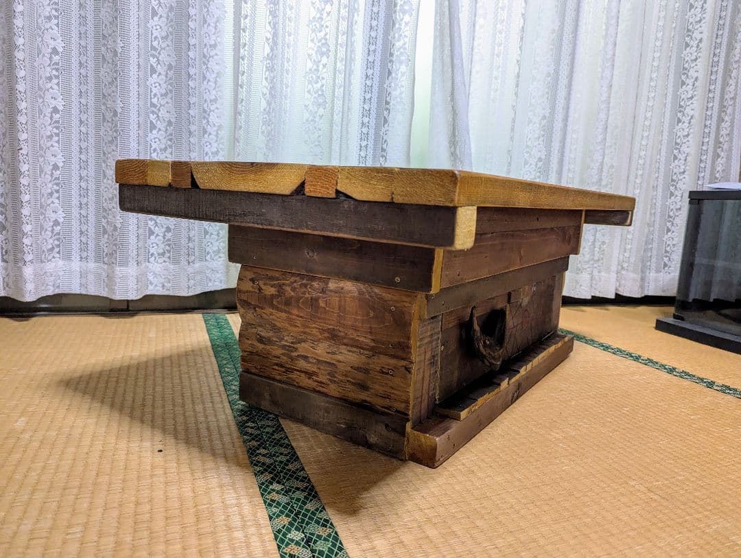 年中使える！蓋つき囲炉裏テーブル　色・サイズ注文可能　木製和風 収納・ダブル火鉢