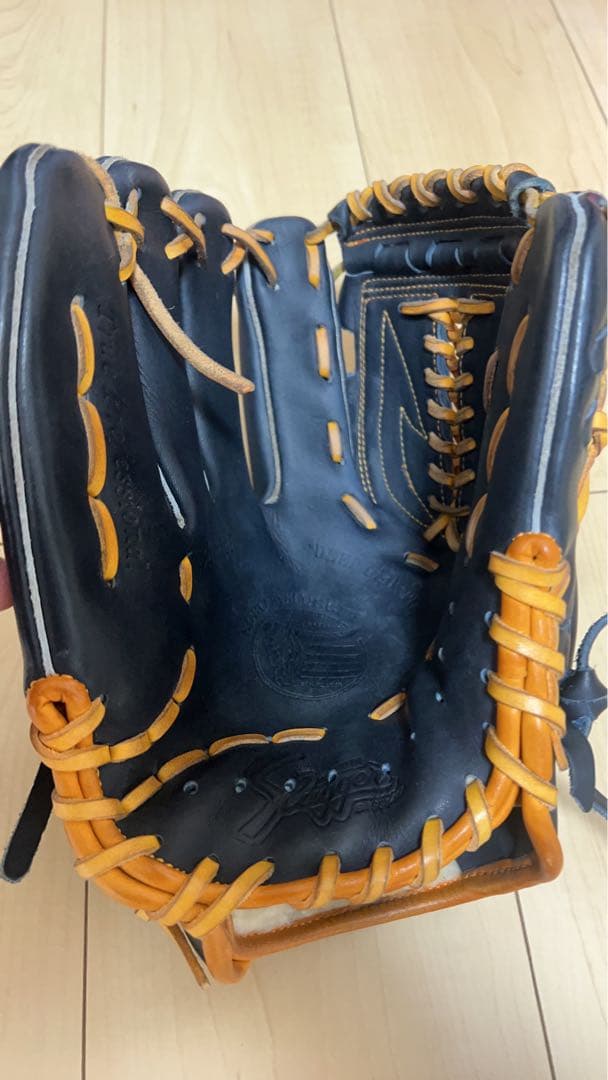 Shigeo 軟式グローブ 黒/オレンジ