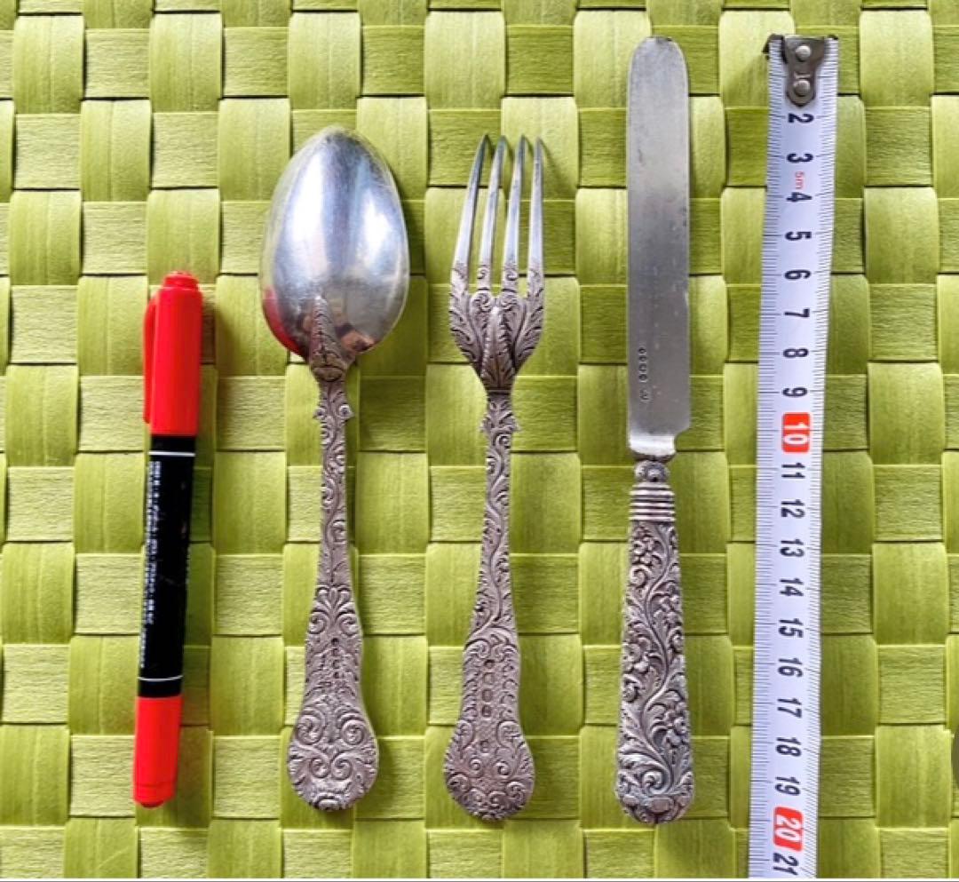 【1800年代】イングランド銀製カトラリー ３本セット