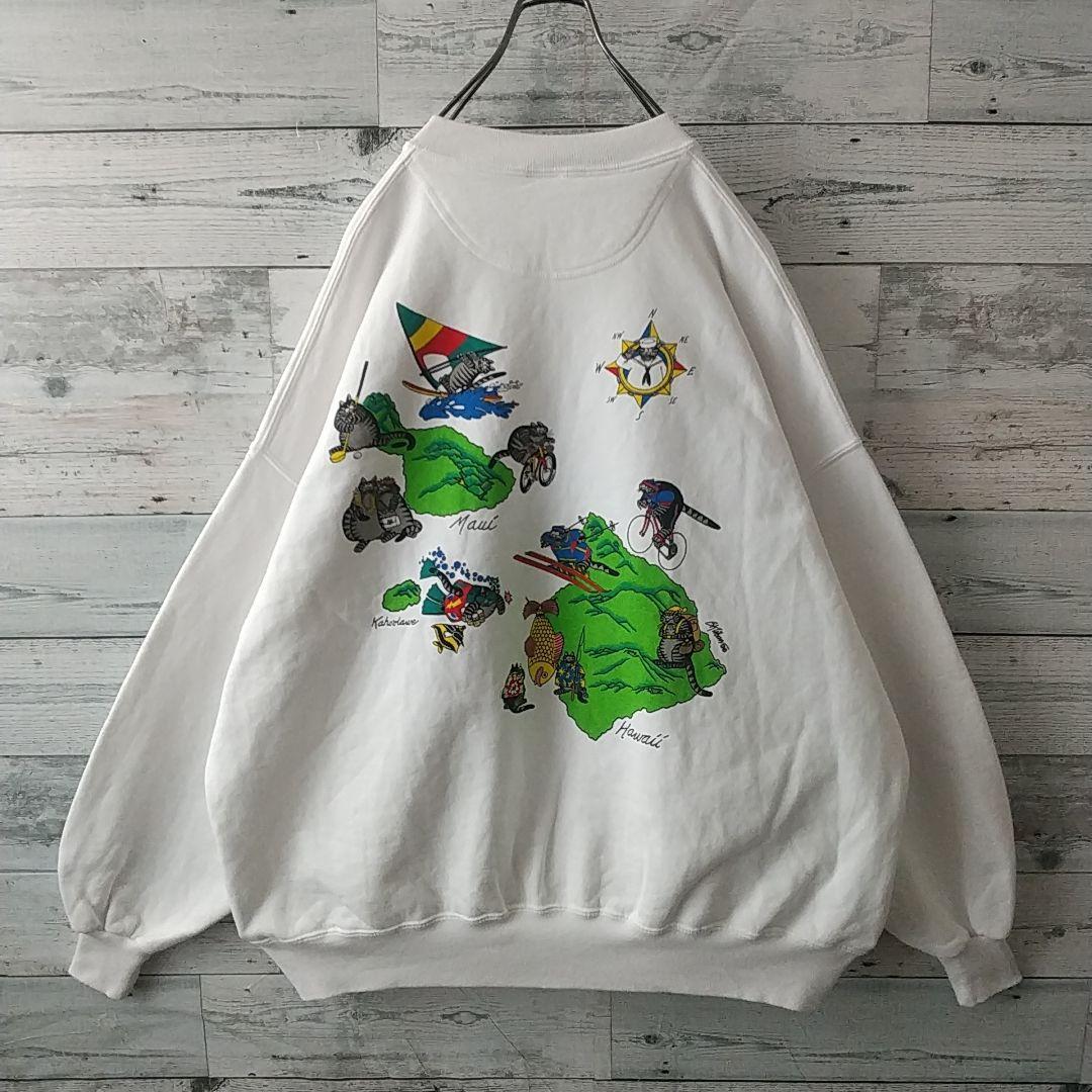 超人気☆USA製 クリバンキャット ハワイ 島々 スウエット XL～3L相当