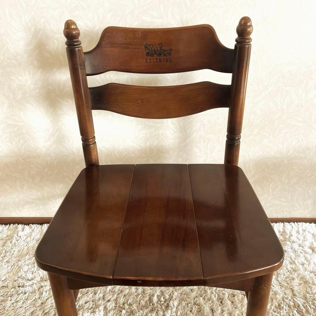 オールド カリモク コロニアル ダイニングチェア 馬車刻印 2脚 90年代 ①