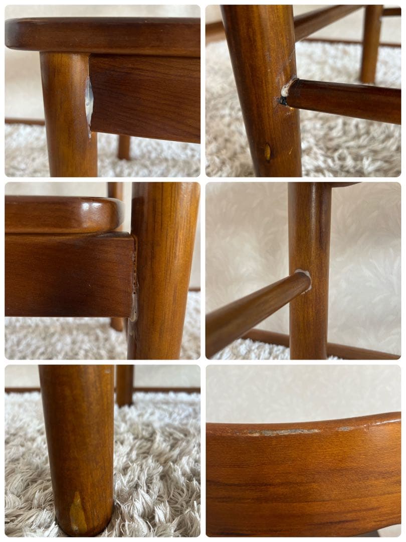 オールド カリモク コロニアル ダイニングチェア 馬車刻印 2脚 90年代 ①