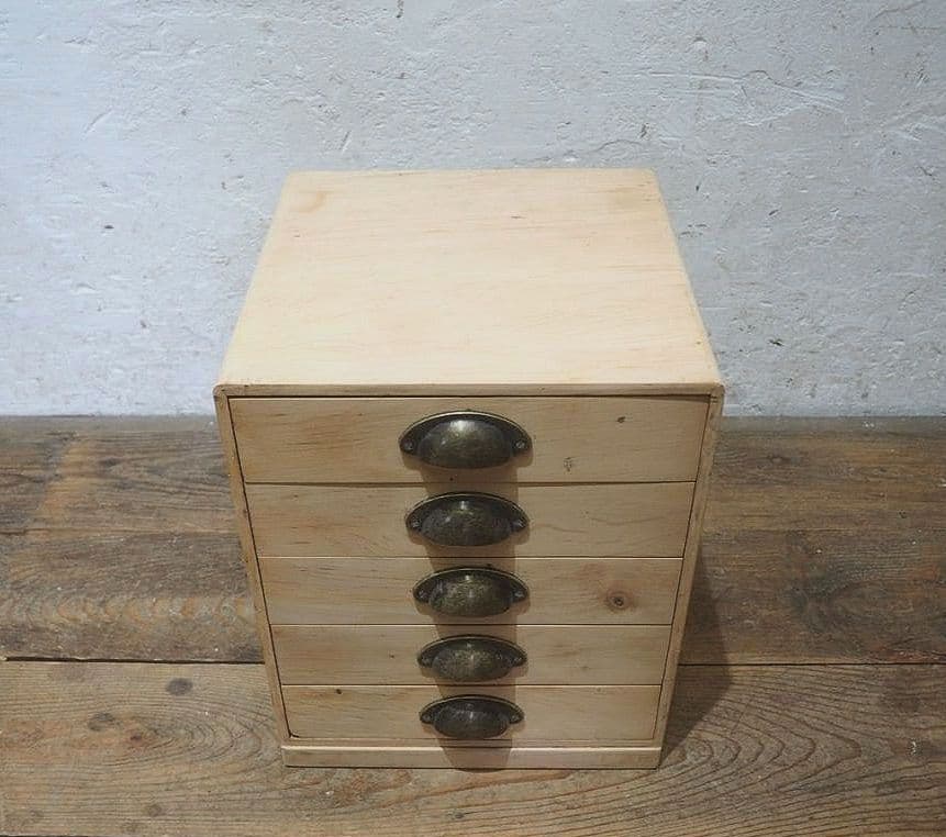 1371 レトロな小引き出し　収納棚　書類ケース　古家具　古道具　ヴィンテージ