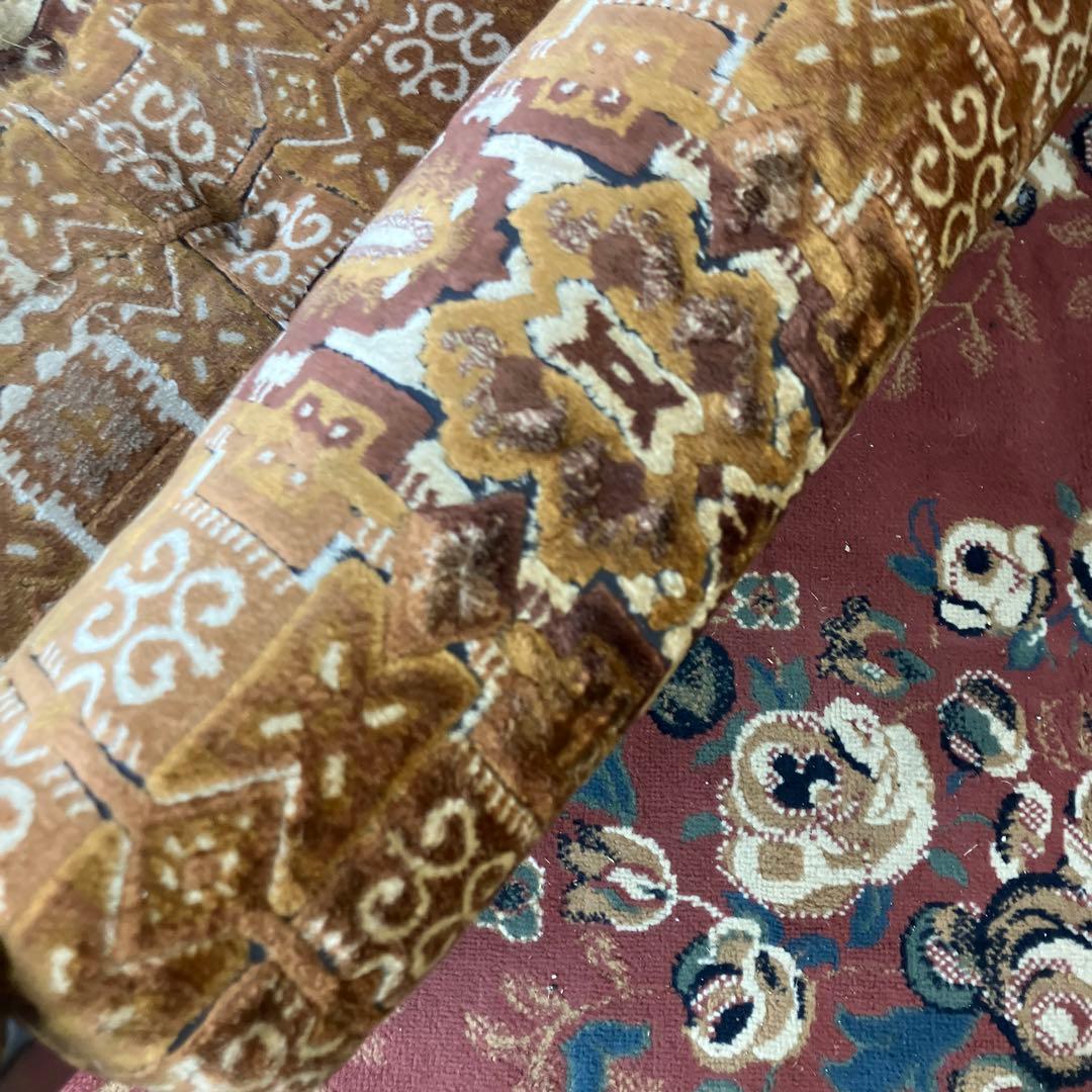 昭和レトロ マルニ 花柄ベロアチェア 一人掛けソファ アームチェア アンティーク