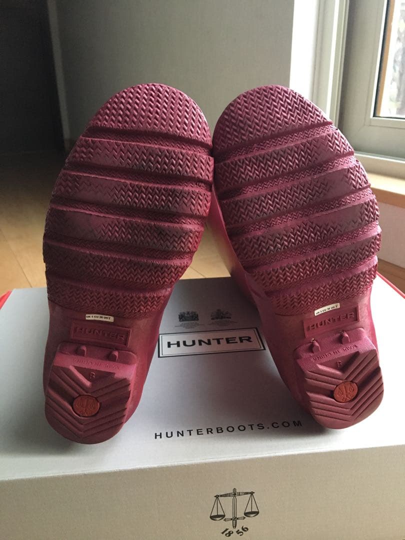 mmmmm　HUNTER レインブーツ　ピンク　UK5 24、24.5cm