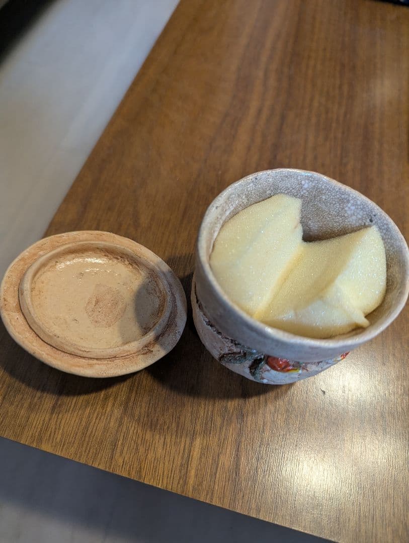 水月焼　湯呑　天神蟹　アンティーク　レトロ　骨董　明治　大正　縁起物