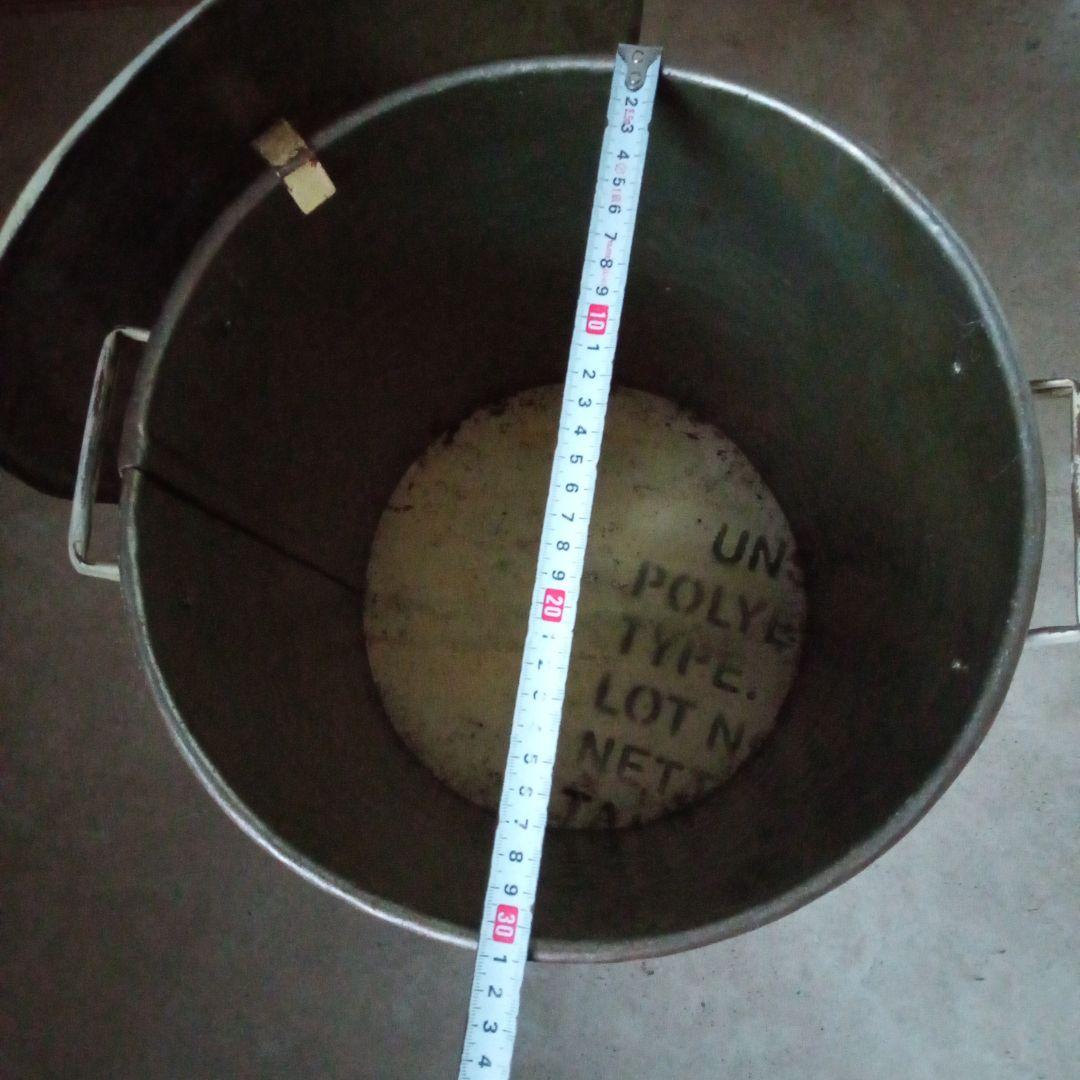 ◆廃盤◆美品 ドラム缶 Ｌサイズ ヴィンテージ ダストボックス 蓋付き ゴミ箱