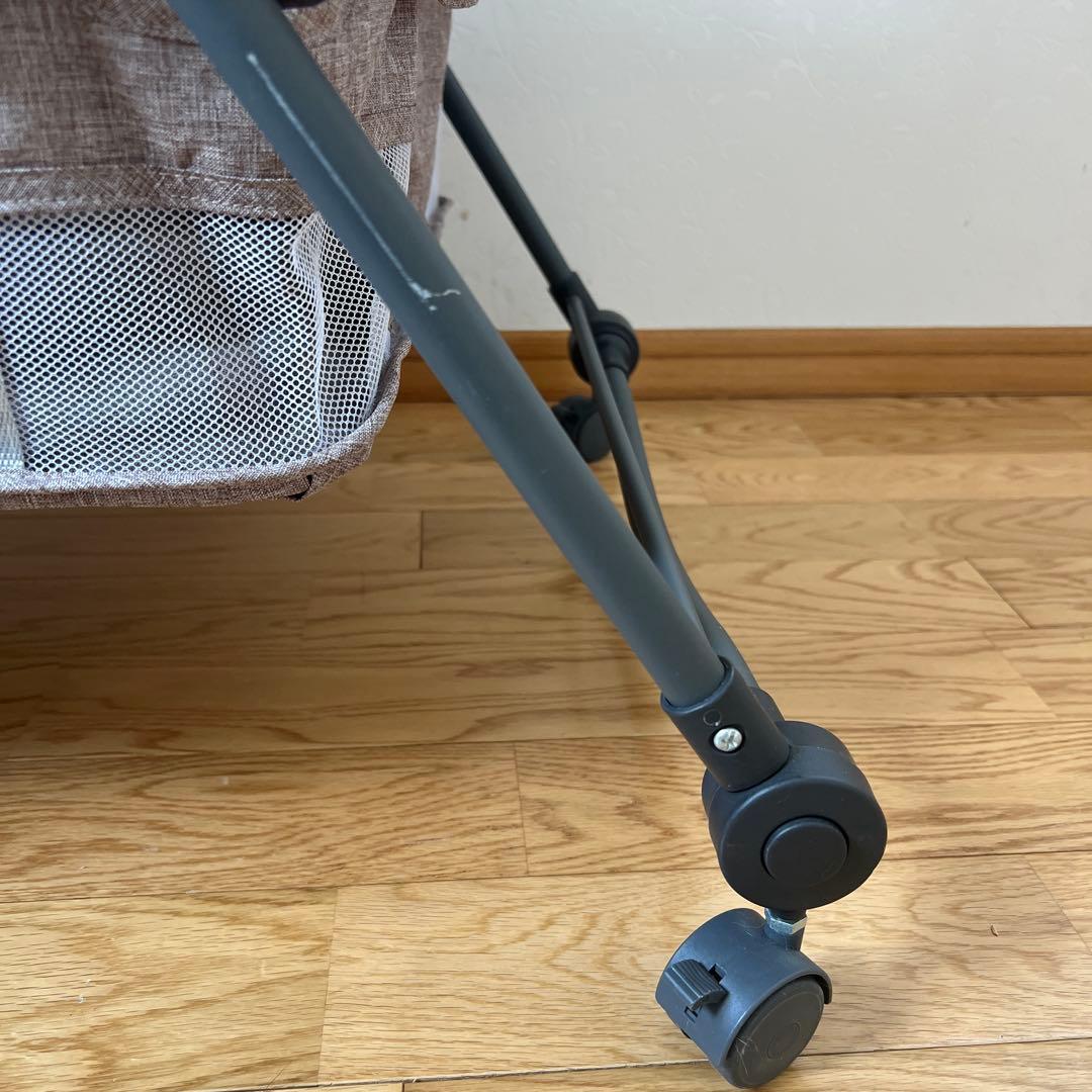 美品✨ベビーベッド 折りたたみ式 コンパクト グレー　ゆりかご