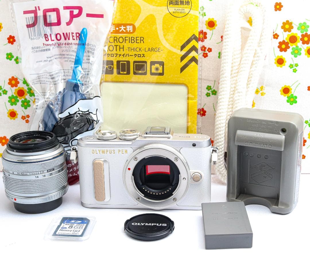 オリンパス E-PL8 ☆Wi-Fi＆自撮り可☆ミラーレス一眼☆ホワイトカラー