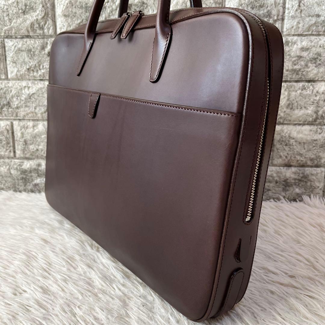 【美品】ソメスサドル　伊勢丹メンズコラボ　レザー　ブリーフケース　A4収納可能