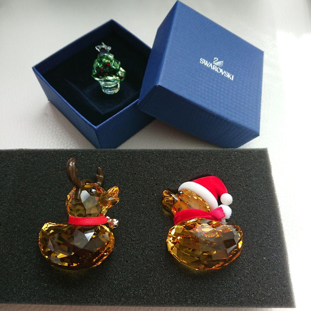スワロフスキー ハッピーダック&クリスマストナカイ&クリスマスツリー