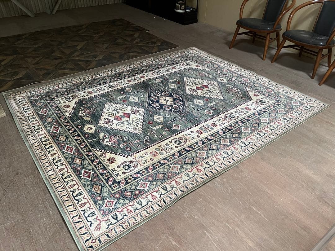 未使用 ペルシャ風 ラグ 絨毯 カーペット  レーヨン