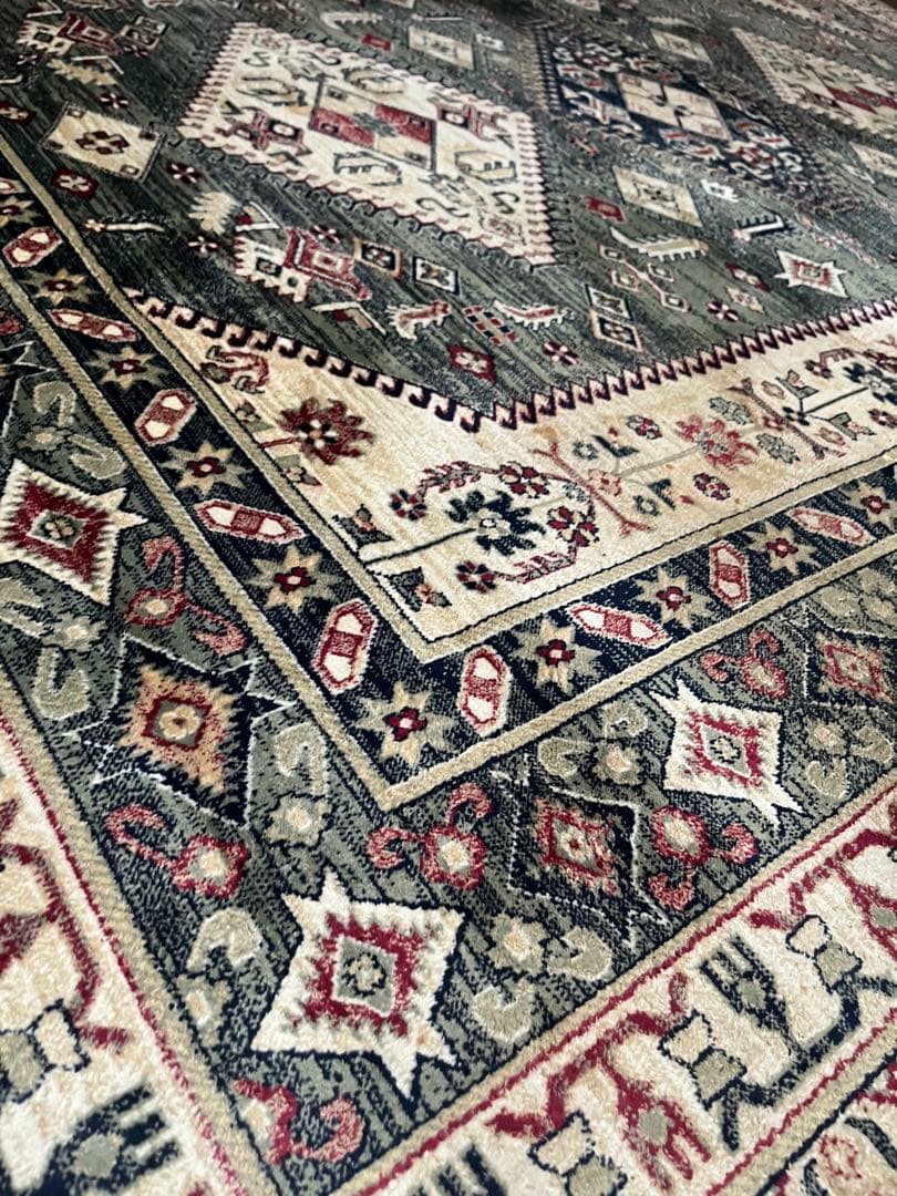 未使用 ペルシャ風 ラグ 絨毯 カーペット  レーヨン