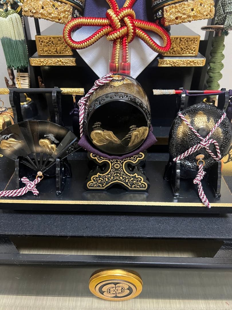 五月人形　兜　久月　オルゴール付き　ガラスケース　こどもの日