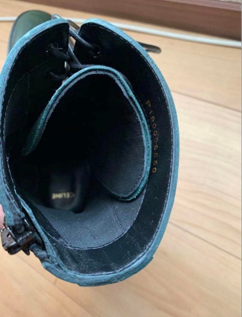 【箱付き】CELINE コンバットブーツ グリーン セリーヌ エディスリマン期