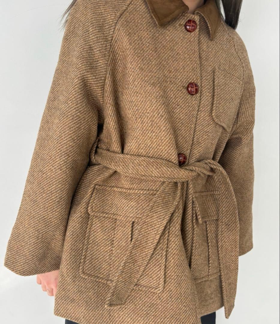 【希少レア】ꕥ新品ꕥラグランウールツイードジャケットFanoStudios XS