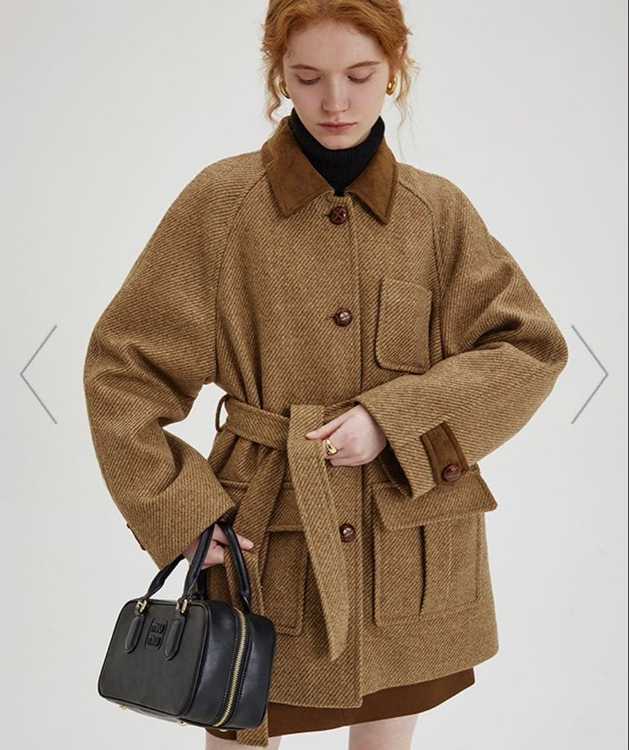 【希少レア】ꕥ新品ꕥラグランウールツイードジャケットFanoStudios XS