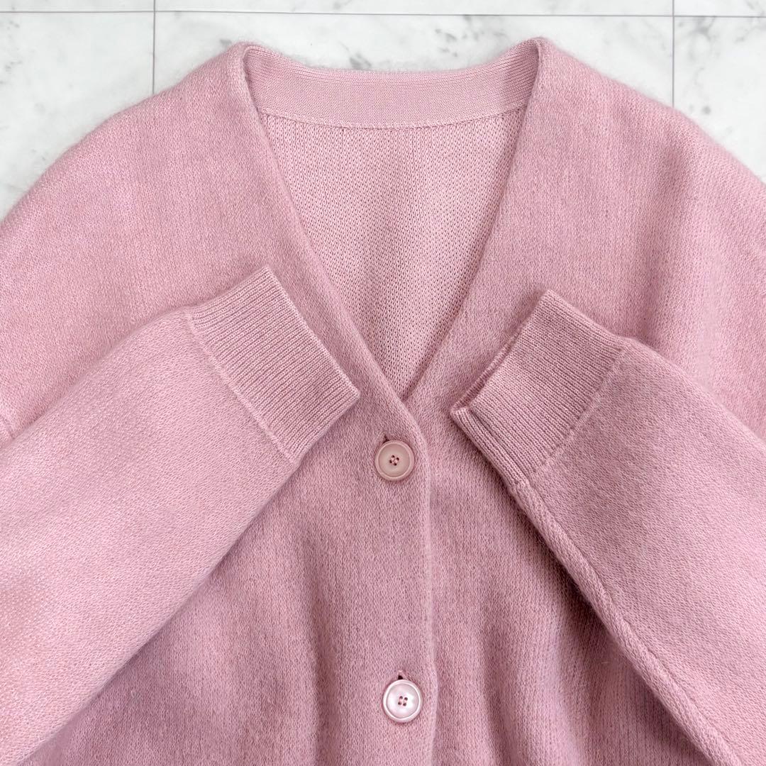 タグ付未使用✨ノーブル　モヘヤ 接結 ロングカーディガン　ピンク　ゆったり
