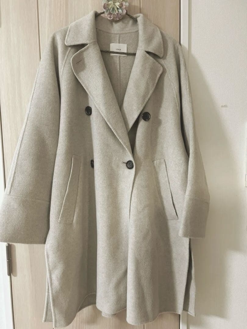【美品】IENAスーパー160ダブルフェイスオーバーコート38