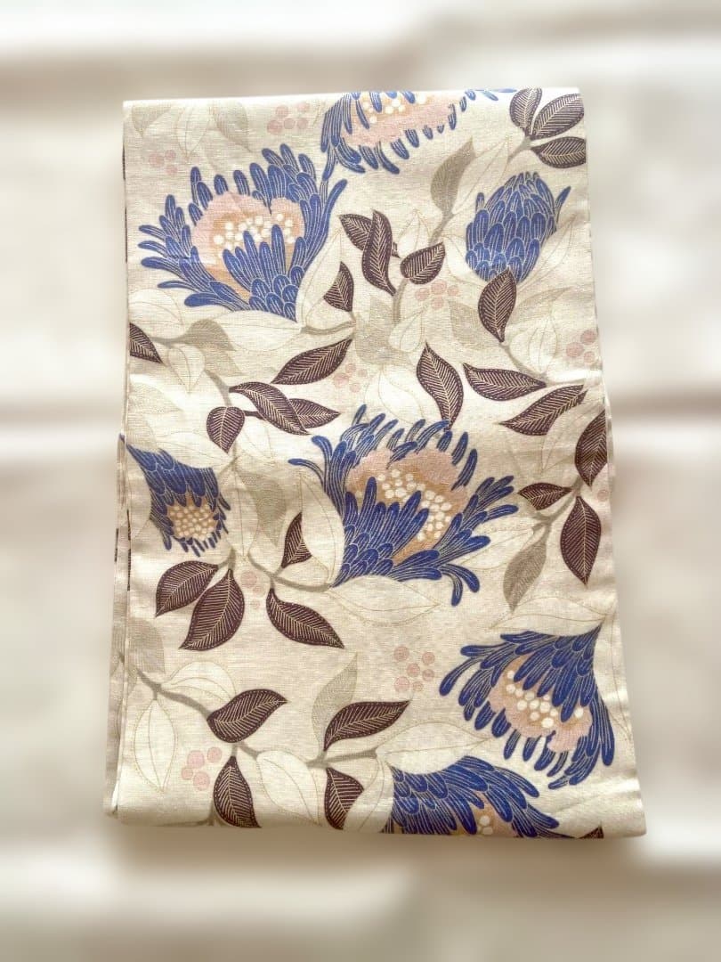 着物屋くるり　オリジナル　麻の名古屋帯