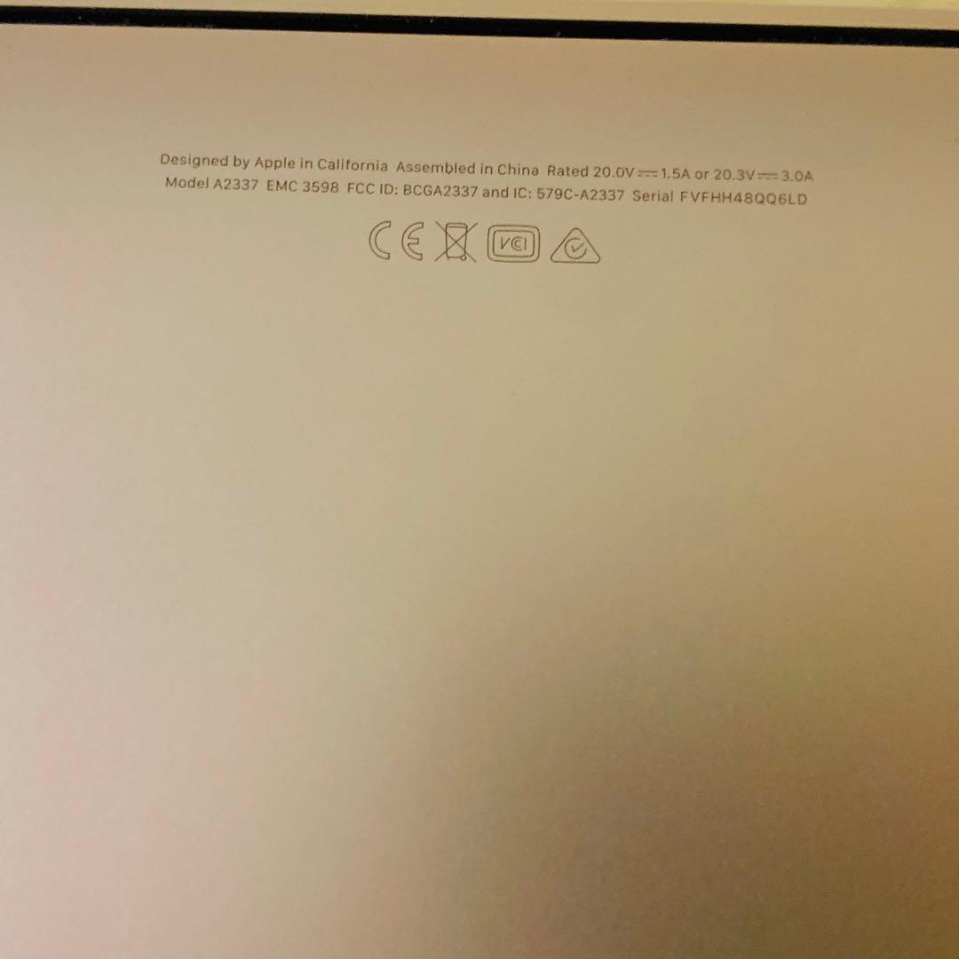 MacBookAirゴールドM1 512GB メモリ8GB 保護フィルム付