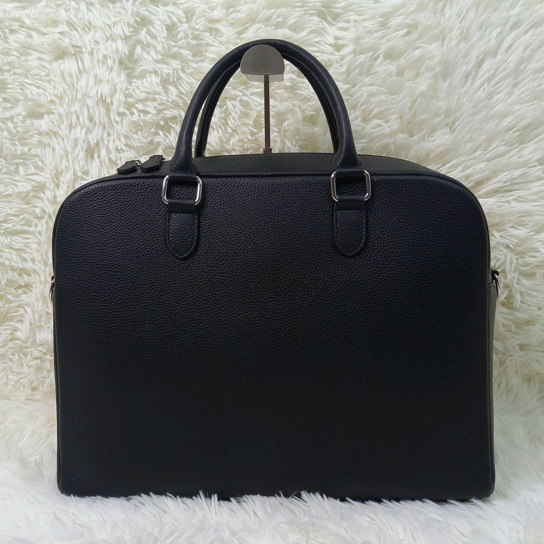 極美品✨MURA 大容量12L ダブルジッパー シュリンクレザー ブリーフケース