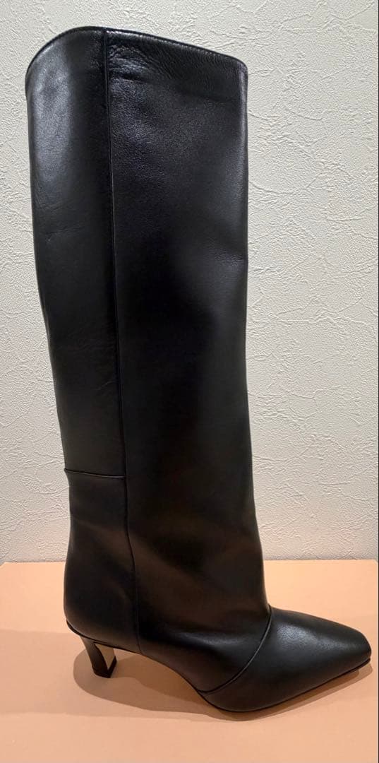 新品CORSOROMA.9ブラック ロングブーツ ポインテッドトゥ24.0cm