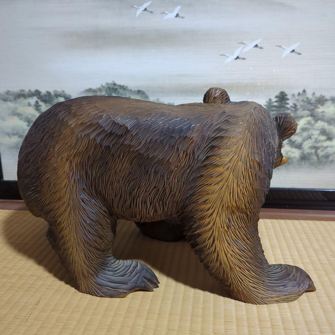 木製 北海道熊の置物 約49cm x 26cm x 28cm