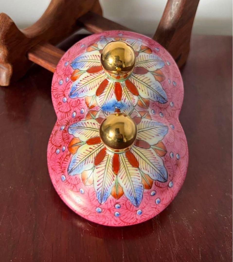 中国古美術/清清代時代珐瑯彩嬰戲紋雙聯蓋瓶/景德鎮製。 y508