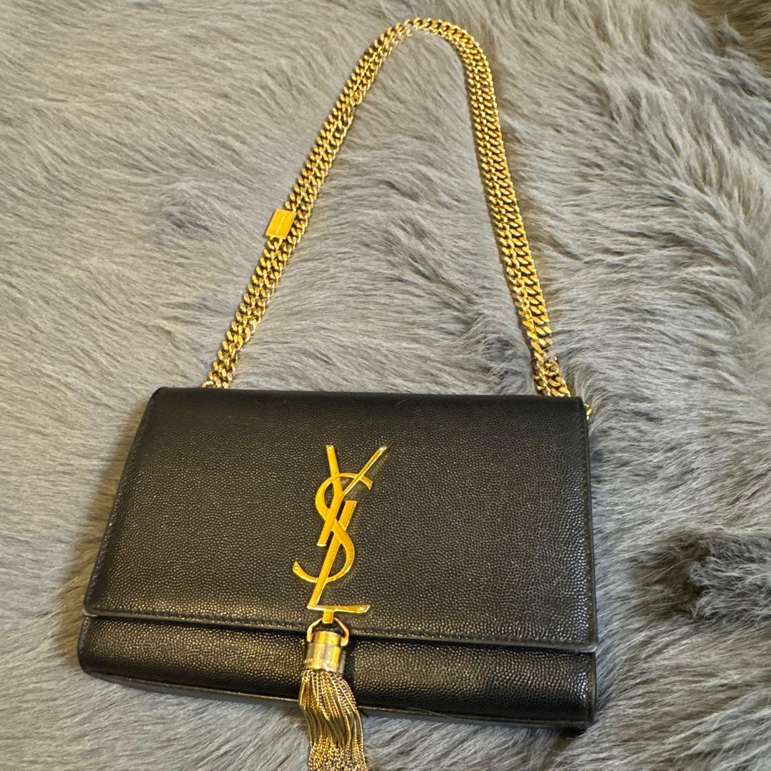 YSLゴールドチェーンバッグ レザー サンローラン 中古 即日発送